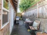 Very nice back patio, fully fenced and private. 
